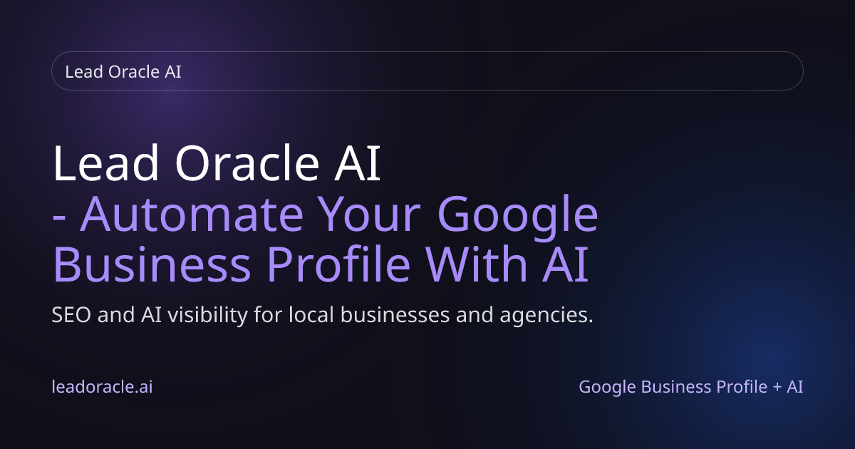 Pricing | Lead Oracle AI — GBP & AI Audit